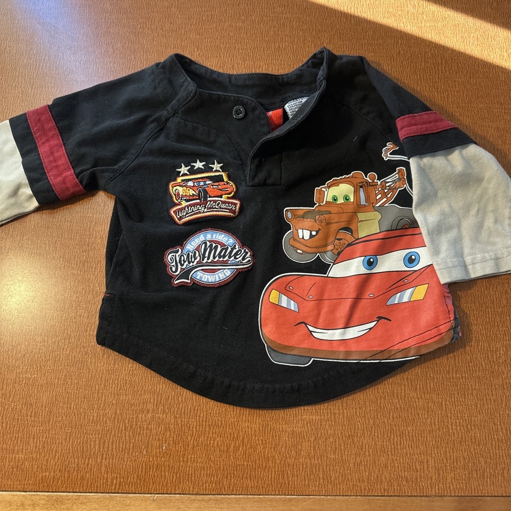 Disney Cars Youth Boys Long Sleeve Lightning McQueen Black/Red 12 Months